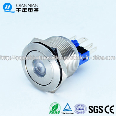 Qn22-A2 22mm DOT Type Momentary|Latching Flat Head Pin Terminal Metal Push Button Switch